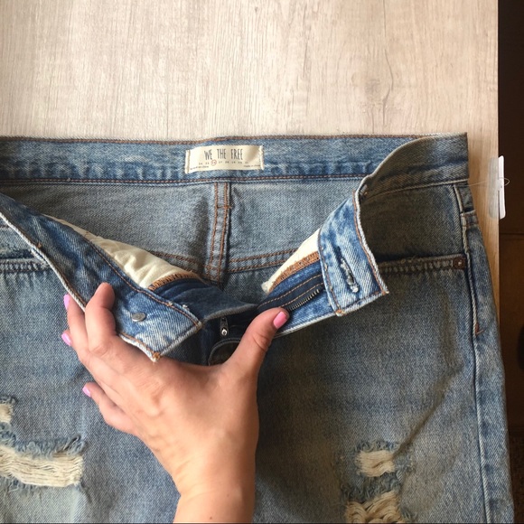 SOLD Free People Mini Distressed Jean Skirt - Picture 4 of 6